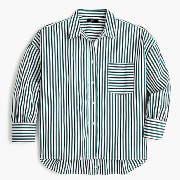 J Crew Trifecta Striped Oversized Shirt - Picture 1 of 4